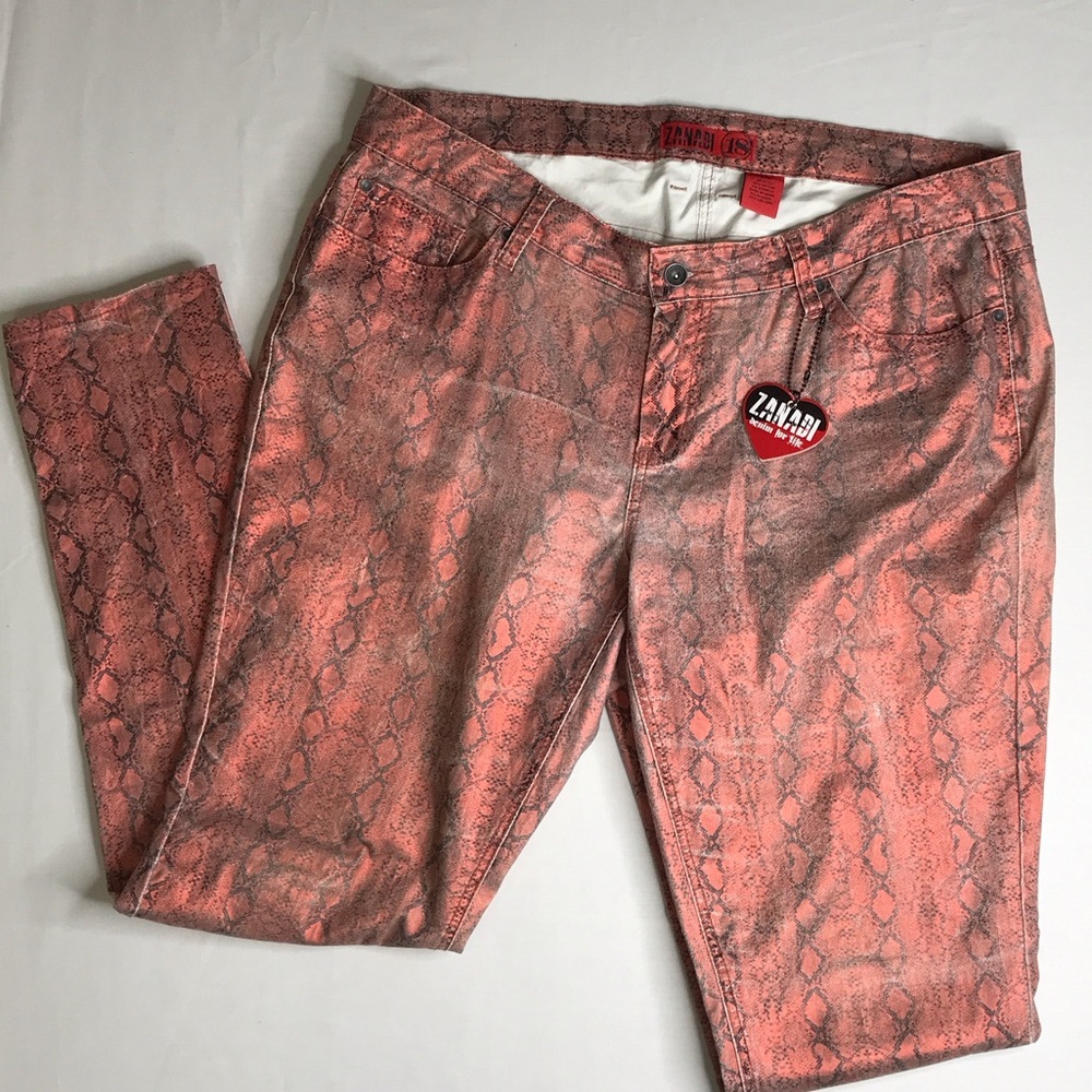 Zanadi Coral/Red Snake Print Pants NWT